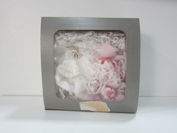 [PIV-0722] Caja cuadada gris con orquideas eteneras 8x18